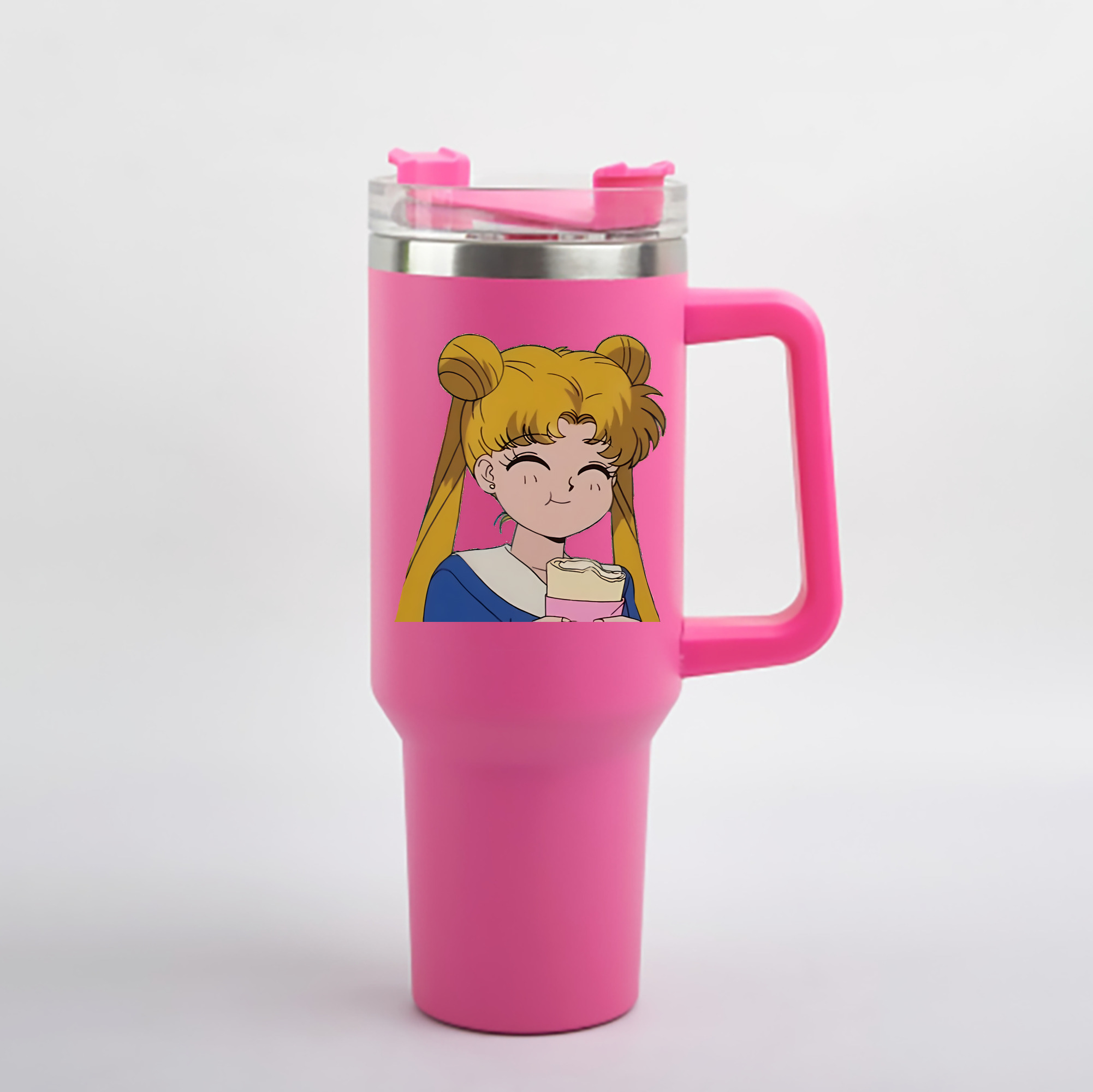 （画像用） 美少女戦士セーラームーン 愛野 美奈子 あいの みなこ Sailor Moon Aino Minako 1200mL車用タンブラー - クリスタルステッカー（プラスチックストロー付き）